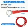 thumbnail image 3 of 1 Pc Cable Inversor de Batería 10 AWG Gauge 10FT 3/8" Lug Cable de Batería Universal para Automóvil Vehículo Barco RV Solar Cobre Estañado Rojo, 3 of 7