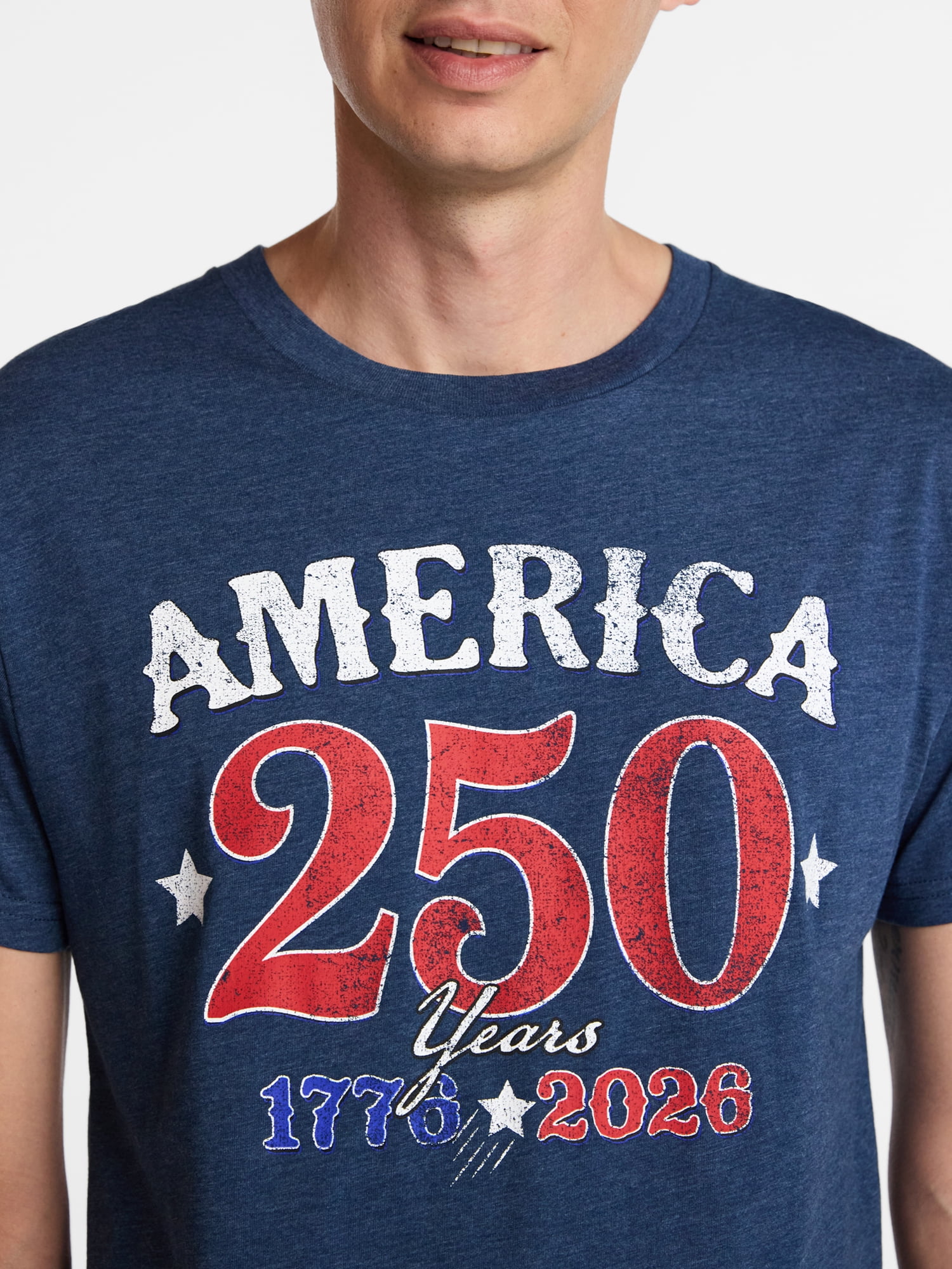 Americana Men's and Big Men's America 250 Graphic Tee Shirt from Way to Celebrate, Sizes XS-3XLT