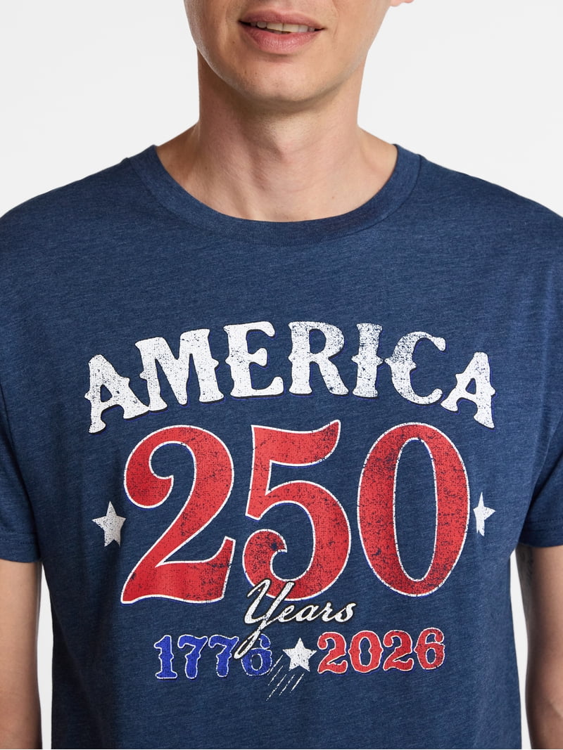 Americana Men's and Big Men's America 250 Graphic Tee Shirt from