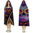 thumbnail image 3 of Wearable Blanket Halloween Skull Cloak Hooded Blanket for Women Kids Cozy and Comfy Halloween Pumpkin Gift, 3 of 6