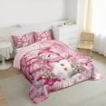 thumbnail image 3 of Castle Fairy Pink Snowman 3 Pieces Queen Comforter Set for Preppy Children Teens,Christmas Tree Snowflake Ultra Soft Bedding Sets,Xmas Festival Bedding Comforter Set,Ultra Soft Home Decor, 3 of 8