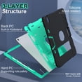 thumbnail image 3 of Dteck Case for iPad Air 13 inch 2025/2024,Shockproof Silicone + PC 3-Layer Protection Kickstand Case Heavy Duty Cover for iPad Air 13-in. M3/M2,Black+Mint, 3 of 7