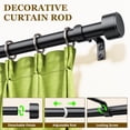 thumbnail image 3 of Heavy Duty Adjustable Curtain Rods for Windows, 1-Inch Diameter Matte Black Curtain Rod, 32-96 Inches, 3 of 8