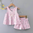 thumbnail image 5 of NAISIBABY Girls Outfit Sets, Casual Soft Cute Prints Graphic Sleeveless Shirt and Shorts Kids Clothes 2-Piece Watermelon Red 3T, 5 of 9