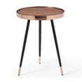 thumbnail image 3 of Meli Large Side Table, Walnut Veneer Top with Rose Gold Frame, Black Stainless Steel Legs and Rose Gold Caps, 3 of 4