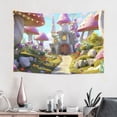 thumbnail image 2 of Junzan Dreamy Mushroom House for Tapestry - Home DéCor Tapestry Cute & Funny Tapestry Wall Hanging Party Poster Tapestry for Bedroom Living Room Dorm Wall 60×40in, 2 of 8