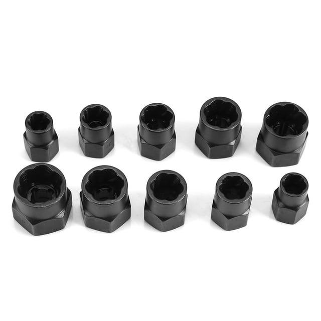 Extracción de tuercas, kit de extracción de tuercas de perno dañado de 10 piezas Kit de extracción de tuercas diseñado para profesionales