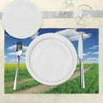 thumbnail image 3 of Ambesonne Rustic Home Place Mats Set of 4, Flower Field, Standard Size, Green Blue White, 3 of 6