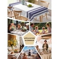 thumbnail image 5 of Navy Blue Striped Table Cloth, Modern White Striped Abstract Art Aesthetics Waterproof Tablecloth for Rectangle Tables, Washable Fabric Table Cover for Restaurant Kitchen Dining Tables 60"x120", 5 of 6