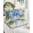 thumbnail image 2 of Hydrangea Flower Pillow Covers Queen Size 2 Pack, Pastoral Blue Bow Floral Spring Lraf Soft Bed Throw Pillowcases Breathable Cooling Long Lumbar Body Pillow Sham Cover for Bed Sofa 20''x30'', 2 of 7