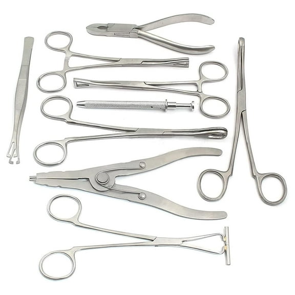9 BODY PIERCING INSTRUMENTS SET TOOLS PENINGTON FORCEPS, DS-740 by STORE