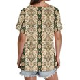 thumbnail image 5 of Camiseta Suelta de Cuello en V Impresa de Manga Corta de las Mujeres, Ligero 95% Poliéster 5% Spandex Casual Top para el Hogar Y el Uso Diario, Camiseta Cómoda, 5 of 5
