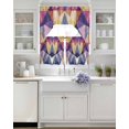 thumbnail image 3 of Geometric Swag Kitchen Curtains Sets for Windows 24 Inch Length, Vintage Colorful Abstract Art Short Window Curtain Panels Swags Valances and Tiers 3 Piece Set for Cafe/Dining Room, 3 of 5