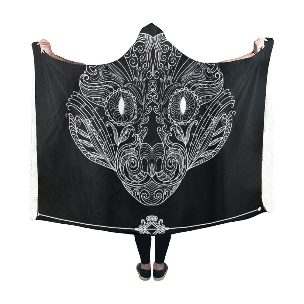 HATIART Hooded Blanket Robe with Sleeves Design Hooded Blankets for Men