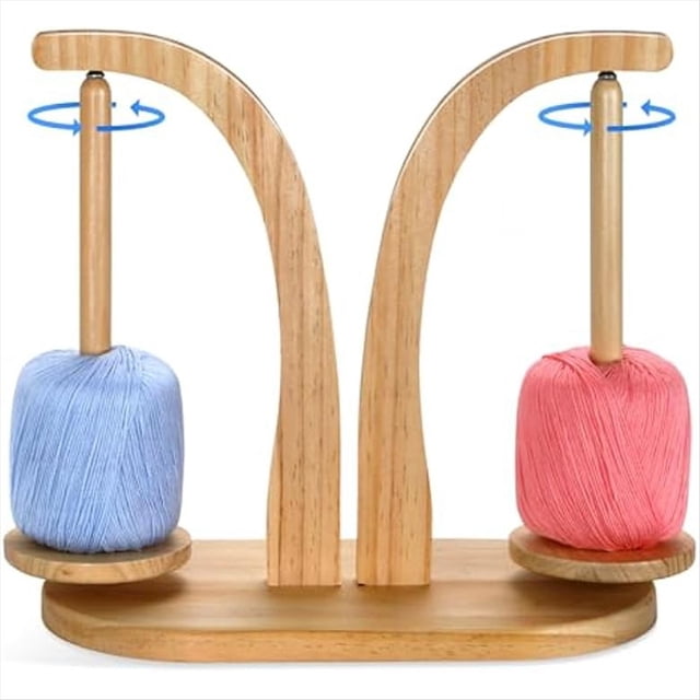 Soporte de Hilo para Crochet - Soporte de Bola de Hilo de Madera - Spinner de Soporte de Hilo, Regalo de Ganchillo para Amantes del Tejido