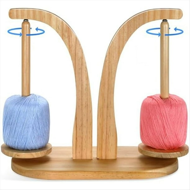 Soporte de Hilo para Crochet - Soporte de Bola de Hilo de Madera - Spinner de Soporte de Hilo, Regalo de Ganchillo para Amantes del Tejido
