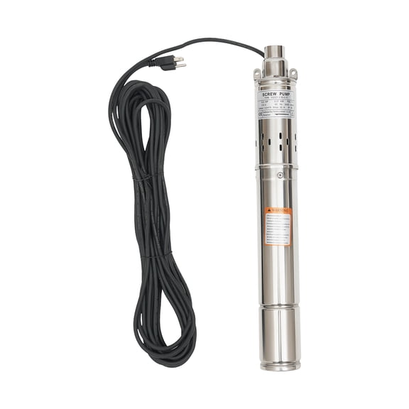 Deep Well Pump, 1 Inch Outlet Stainless Steel Submersible Well Pump 0.5HP 262.47 ft Head for Irrigation, Home, Industrial, 115V 60Hz