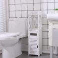 thumbnail image 4 of Small Bathroom Storage Cabinet, Slim Toilet Paper Storage Cabinet Space Saving  for Restroom, 4 of 7
