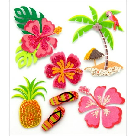 Gifted Line Stickers - Jolee's Boutique Hawaiian Stickers, 6 Piece