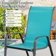 thumbnail image 4 of Pirecart 7 pcs Outdoor Dining Set, Patio Table and Chairs Set with Umbrella Hole, Widened Table and Stackable Textilene Chair for All Weather, Deck, Garden, Party, Sky blue, 4 of 11