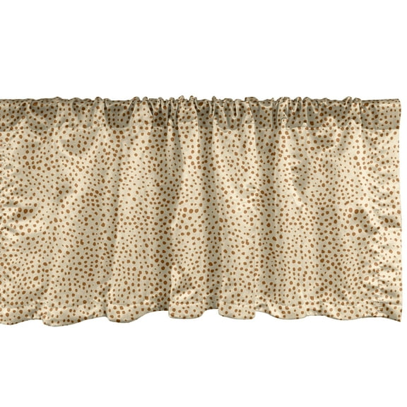 Ambesonne Leopard Window Valance, Pattern in Earth Tones Dots, 54" X 18", Beige and Pale Caramel