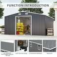 thumbnail image 6 of Villeston 10FT x 12FT Outdoor Metal Storage Shed,Tool Shed Storage House with Lockable Door for Garden, Backyard, Patio Gray, 6 of 8