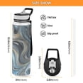 thumbnail image 3 of 32oz Transparent Sports Water Bottle with Straw for Kids Adults Outdoor School Gym Fitness Swirling Metal and Marble Pattern, 3 of 7