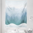 thumbnail image 1 of Blue Sky Tapestry, Continuous Wilderness Pine Trees Mountains Winter Time Snowflakes Theme, Fabric Wall Hanging Decor for Bedroom Living Room Dorm, 5 Sizes, Cadet Blue Pale Blue, by Ambesonne, 1 of 1