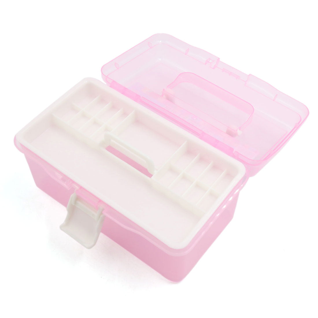Papaba Nail Art Storage Box,Transparent Nail Supplies Brush Kit Storage Box Plastic Container Organizer Case, Size: One size, Pink