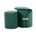 thumbnail image 5 of LumiSource Gold Metal, Green Velvet Dahlia Ottoman Set, 5 of 7