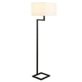 thumbnail image 2 of Evelyn&Zoe Xavier 64" Tall Floor Lamp with Fabric Shade, Blackened Bronze/White, 2 of 6