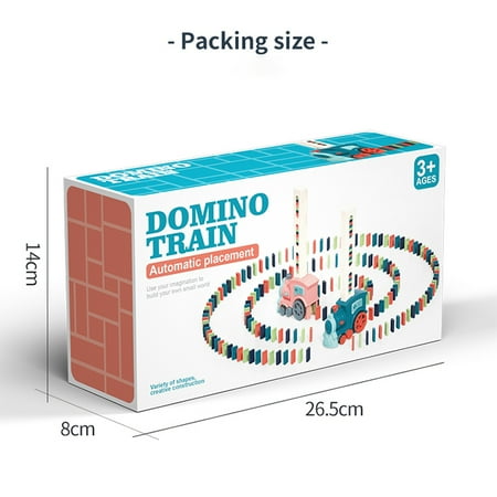 Domino Train Toy Set for Kids with 60PCS Domino Blocks ，Light and Sound, Automatic Domino Train Dominos Stacking Toys Christmas or Birthday Gifts for Boys Girls Ages 3-8