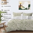 thumbnail image 3 of 3 Piece Sage Green Flowers Duvet Cover Set Twin Size,Microfiber Comforter/Quilt Cover with Corner Ties and 2 Pillowcases,Rustic Pastoral Botanical Floral Leaf All Season Bedding with Zipper Closure, 3 of 8