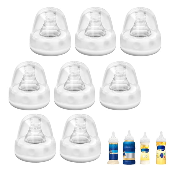 XIRQI 8 Packs Bottle Nipples Compatible with SimilacEnfamil (Slow Flow)|Compatible with Ready to Feed Formula Bottles and Most Standard Bottles,Replacement Silicone No Spill,6mlmin