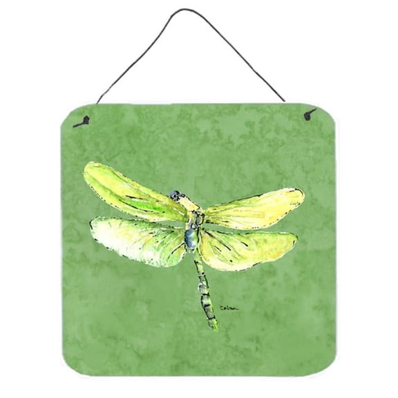 Dragonfly on Avacado Aluminium Metal Wall or Door Hanging Prints