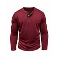 thumbnail image 7 of asjyhkr Mens Shirts Button Crew Neck Long Sleeve Pullover Casual Breathable Solid Color Workout Gym Running Tops with Pockets, 7 of 7