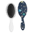 thumbnail image 2 of Vintage Floral Hair Brush, Hippie Pattern Wooden Paddle Detangler, Soft Bristles, Artistic Home Accessory for Girls and Women, 2 of 8