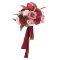 thumbnail image 2 of Ramo de novia BLESIY flores rosas artificiales para boda rojo, 2 of 8