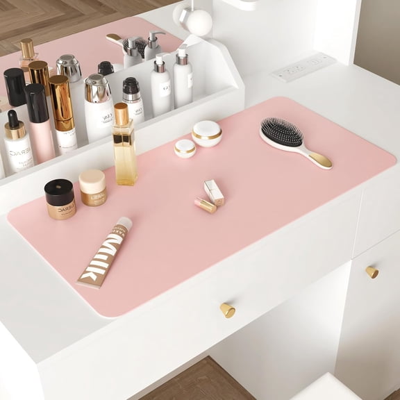Makeup Mat for Vanity, Waterproof Dual-Sided Vanity Desk Protector for Dressing Table, Makeup Table Cover Mat Oilproof Dustproof Smooth Soft(31.5"*15.7'')