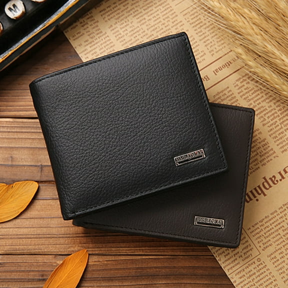 Ludlz Men Luxury Faux Leather Coin Pocket Credit Card Slot Bifold Short Wallet Purse