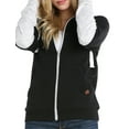 thumbnail image 5 of Doublju Women's Lightweight Contrast Zip Up Hoodie Jacekt with Plus Size, 5 of 5