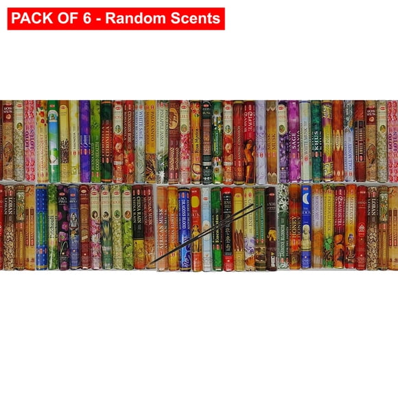 Hem Incense Random Scents Bundle, 6 Box Best Variety Pack 20 Sticks Each - 6 Boxes X 20 Sticks (Total 120 Sticks) - Without Incense Holder