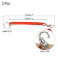 thumbnail image 2 of Uxcell 6.7" Spiral Retractable Spring Coil Keychain Stretch Cord Key Ring for Keys Wallet Cellphone, Red 2 Pack, 2 of 5