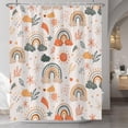 thumbnail image 3 of Cartoon Rainbow Shower Curtain Lovely Rainbows Pattern Colorful Cute Cloud Sun Stars Shower Curtains for Boys Girls Nursery Bathroom Bathtubs Waterproof Fabric with Hooks 72x84 Inches, 3 of 6