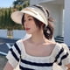 thumbnail image 5 of Sombrero de protección solar con parte superior vacía y ajustable de 55 a 60 cm de circunferencia para mujer, sombrero para el sol de verano para exteriores con lazo, 5 of 6