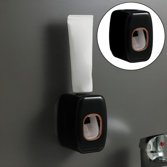 ACDANC Toothpaste Dispenser Wall Mounted For Bathroom Automatic Toothpaste Squeezer For Kids And Adult (Black)