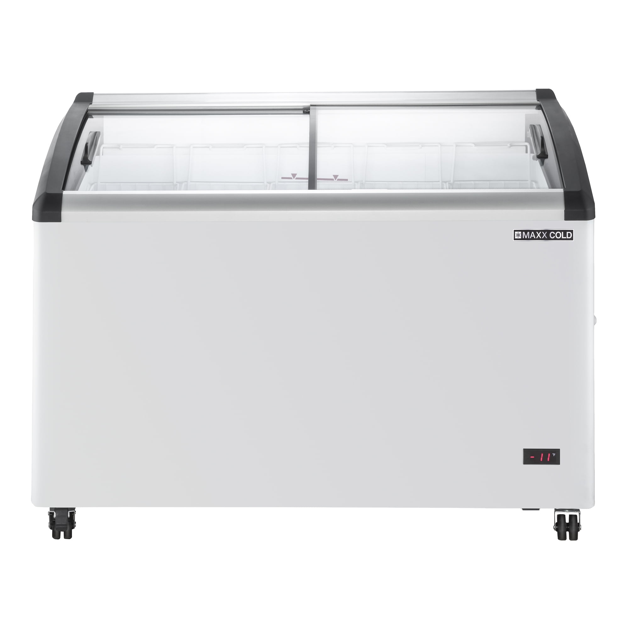 Maxx Cold Curved Glass Top Chest Freezer Display, 47.4"W, 8.62 cu. ft