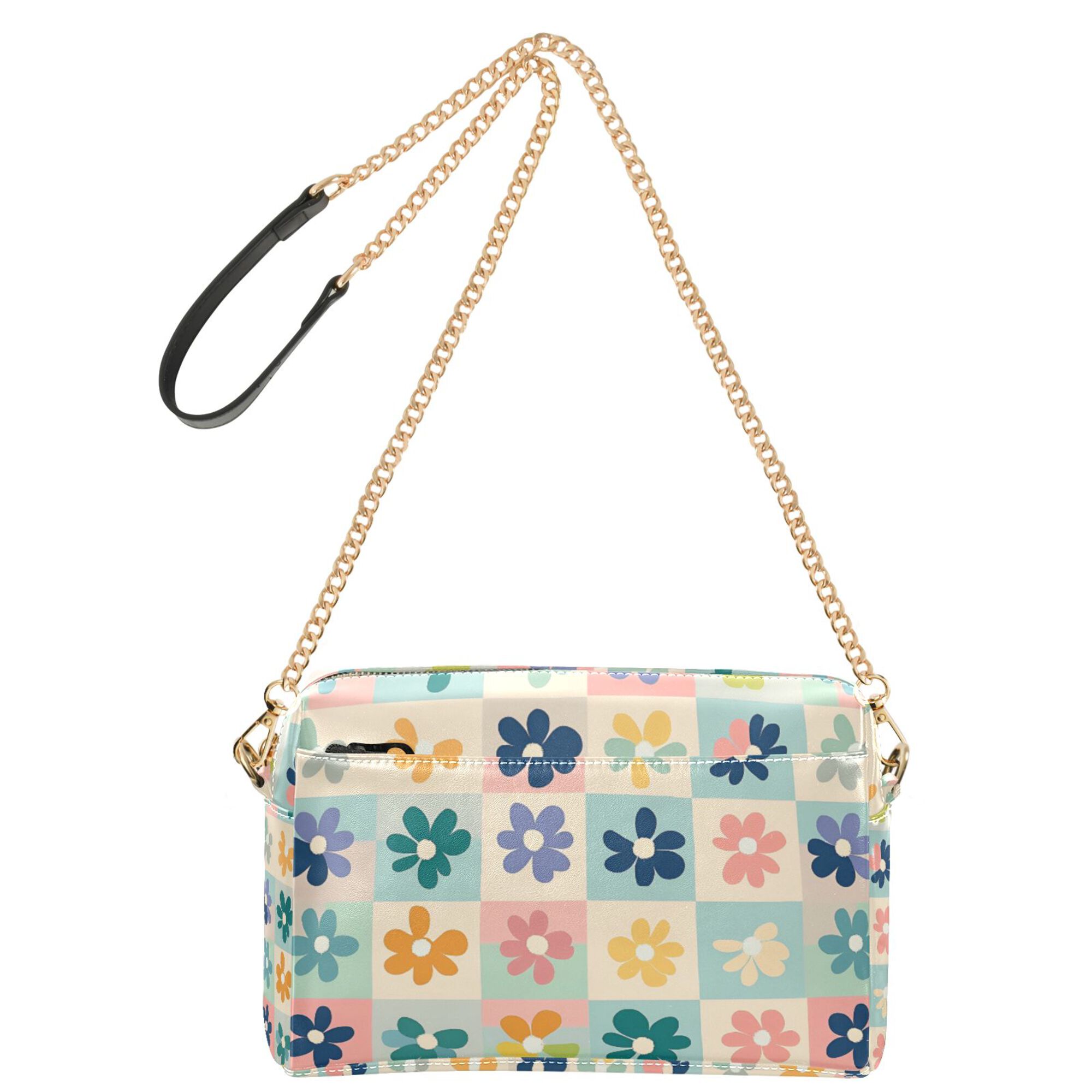 FORMRS Women Crossbody Purse with Chain Strap Vegan Leather Shoulder Handbag, Green Floral