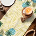 thumbnail image 3 of Tropical Plant Table Runner 72 Inches, Summer Watercolor Boho Green Palm Tree Beige Bed Runner Dresser Scarves Tabletop for Indoor Outdoor Parties/Ceremony/Banquet, 16" x 72", 3 of 9