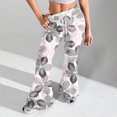 thumbnail image 4 of Women's Fashion Loose Drawstring Waist Floral Print Casual Sports Flared Pants, Elastic Joggers Sweatpants, Stylish Yoga Pants for Women,Gray,M, 4 of 8